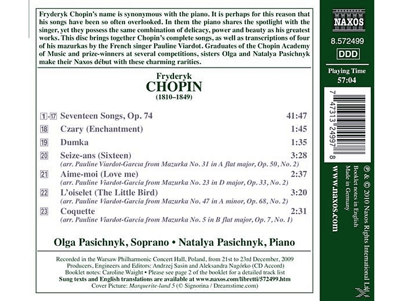 Thumbnail - PASICHNYK,OLG & PASICHNYK,NATALYA, Olga+natalya Pasichnyk - Sämtliche Lieder (CD)