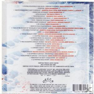 Album borítója tracklistával és stáblistával. A szöveg fehér és piros, kék-fehér háttér előtt.