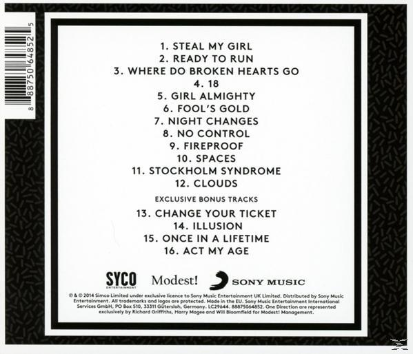 Rückseite einer CD mit Titeln und Copyright-Informationen.