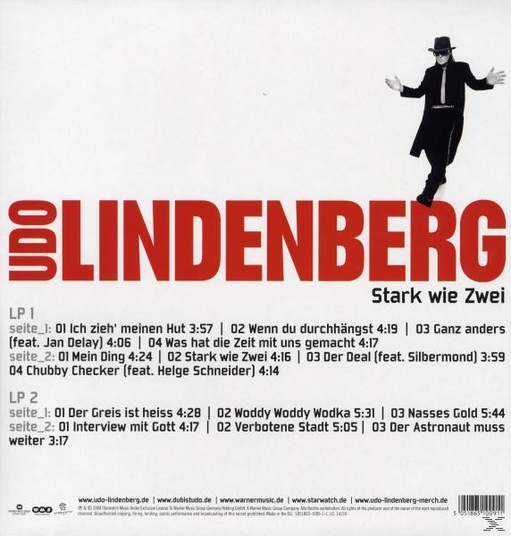 Albumcover von Udo Lindenberg mit Titelliste und einem Bild von ihm rechts.