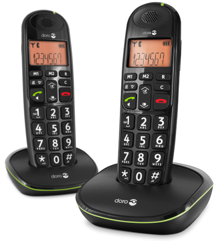 DORO Téléphone sans fil PhoneEasy 100 Noir Duo Téléphone sans fil