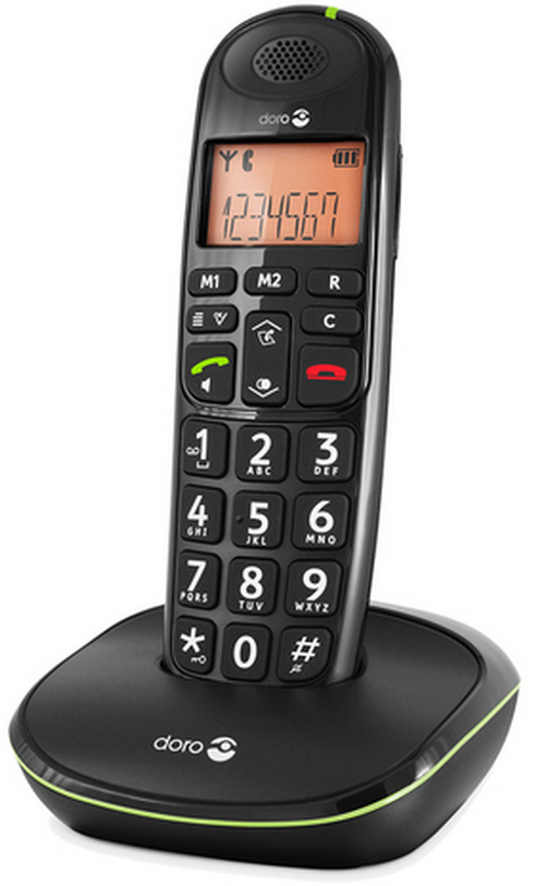 DORO Téléphone sans fil PhoneEasy 100 Noir Duo Téléphone sans fil