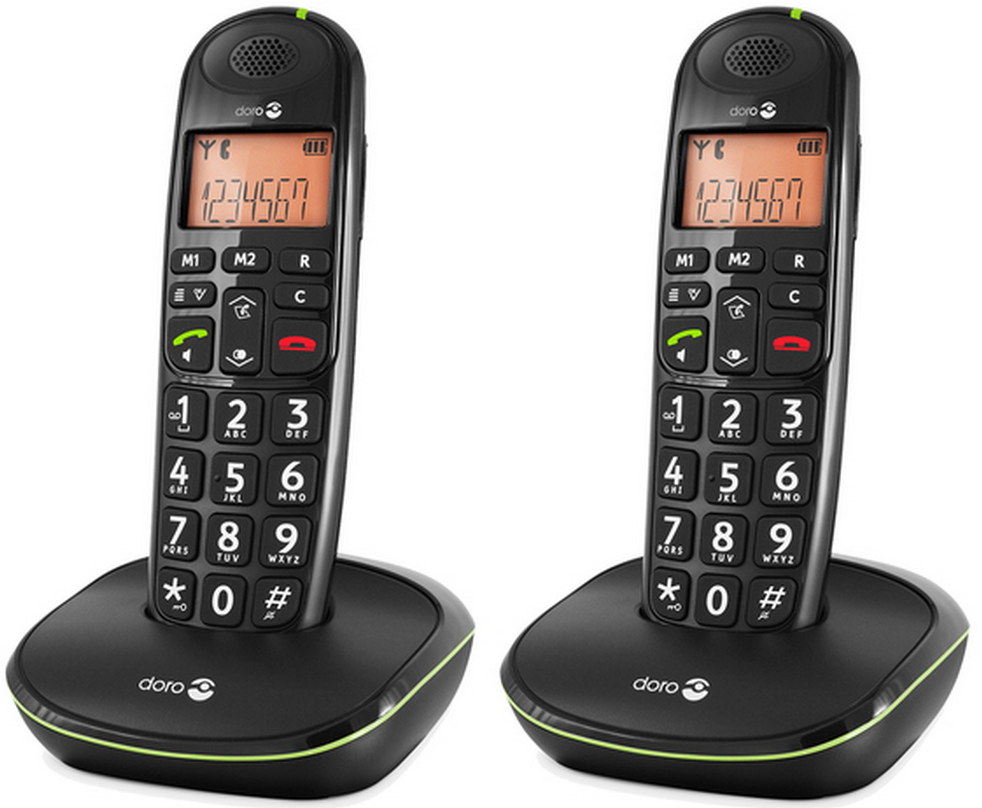 DORO Téléphone sans fil PhoneEasy 100 Noir Duo Téléphone sans fil