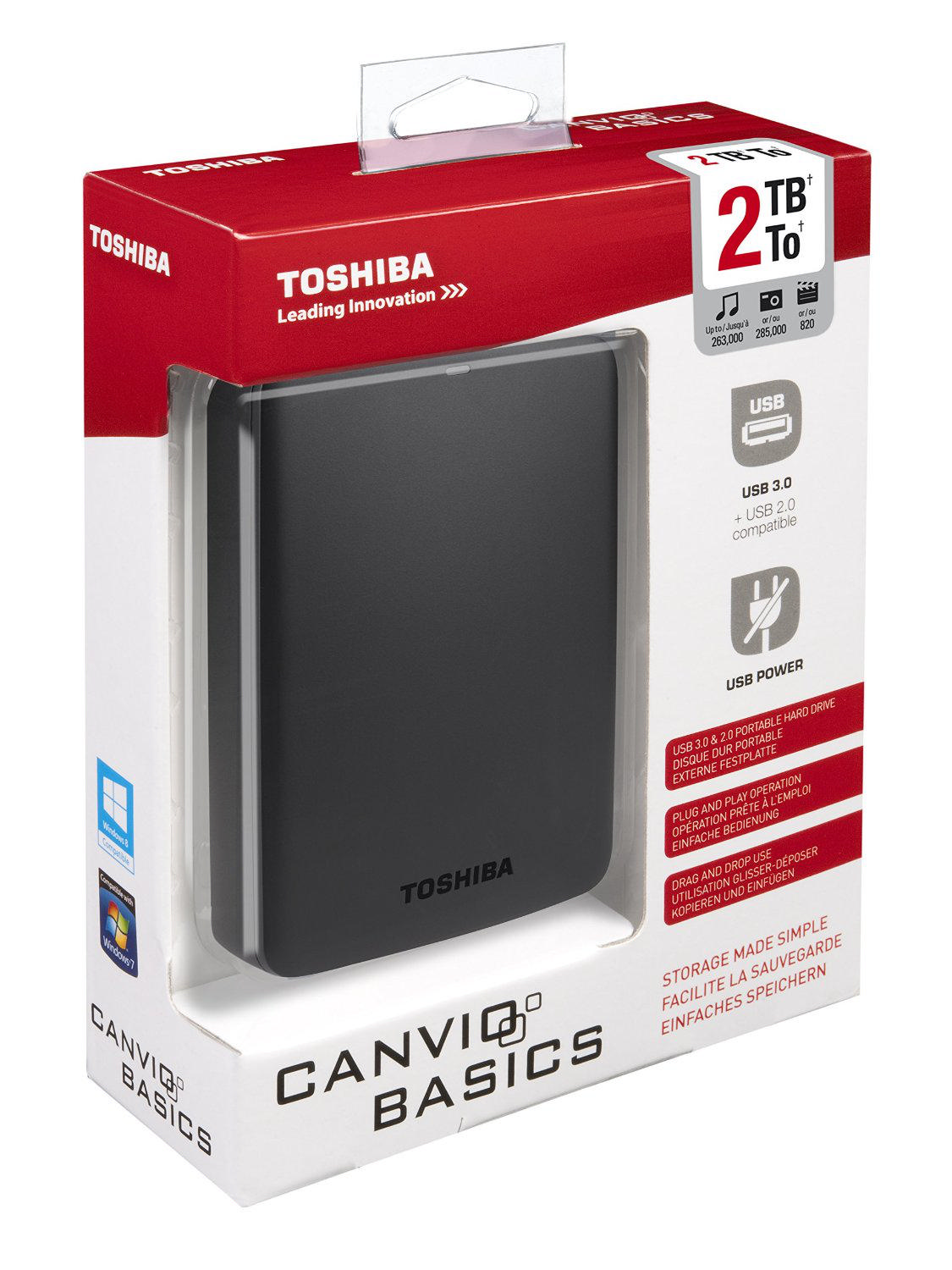 TOSHIBA HDTB320EK3CA Canvio Basics 2.5'' 2TB Siyah USB 3.0 Fiyat
