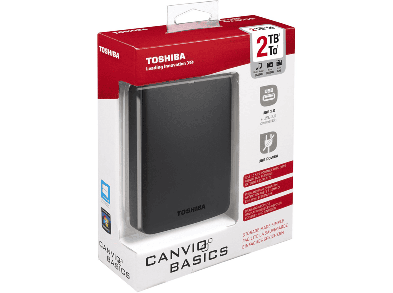 TOSHIBA HDTB320EK3CA Canvio Basics 2.5'' 2TB Siyah USB 3.0 Fiyat