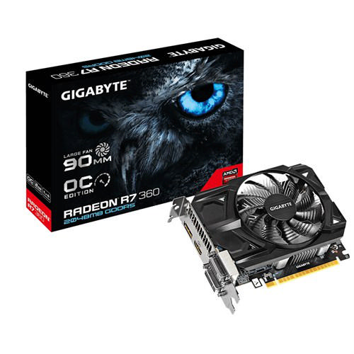 GIGABYTE AMD Radeon R7 360 OC 2GB 128 Bit GDDR5 (DX12) PCI-E 3.0 Ekran Kartı (GV-R736OC-2GD)