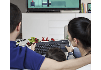 LOGITECH K400 Plus Dokunmatik Yüzeyli USB Bağlantılı Türkçe Q TV Klavyesi - Siyah_2