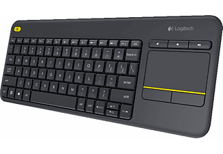 LOGITECH K400 Plus Dokunmatik Yüzeyli USB Bağlantılı Türkçe Q TV Klavyesi - Siyah_1