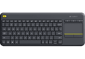 LOGITECH K400 Plus Dokunmatik Yüzeyli USB Bağlantılı Türkçe Q TV Klavyesi - Siyah