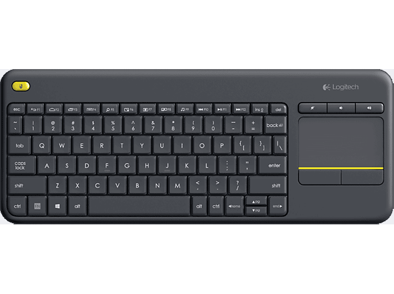 LOGITECH K400 Plus Dokunmatik Yüzeyli USB Bağlantılı Türkçe Q TV Klavyesi - Siyah