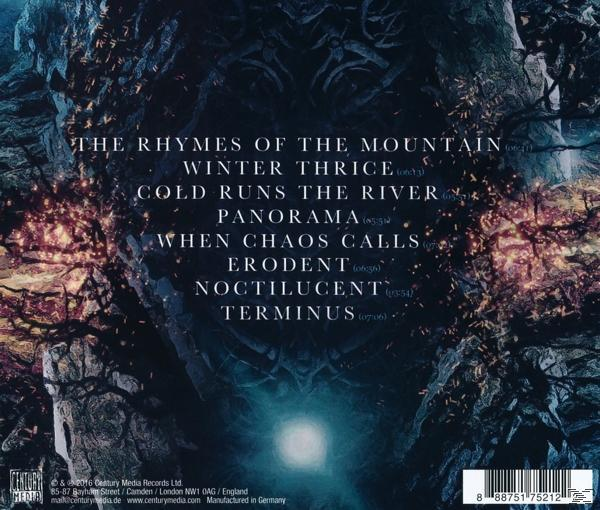 CD-Cover mit Songtiteln und einem abstrakten, dunklen Hintergrund.