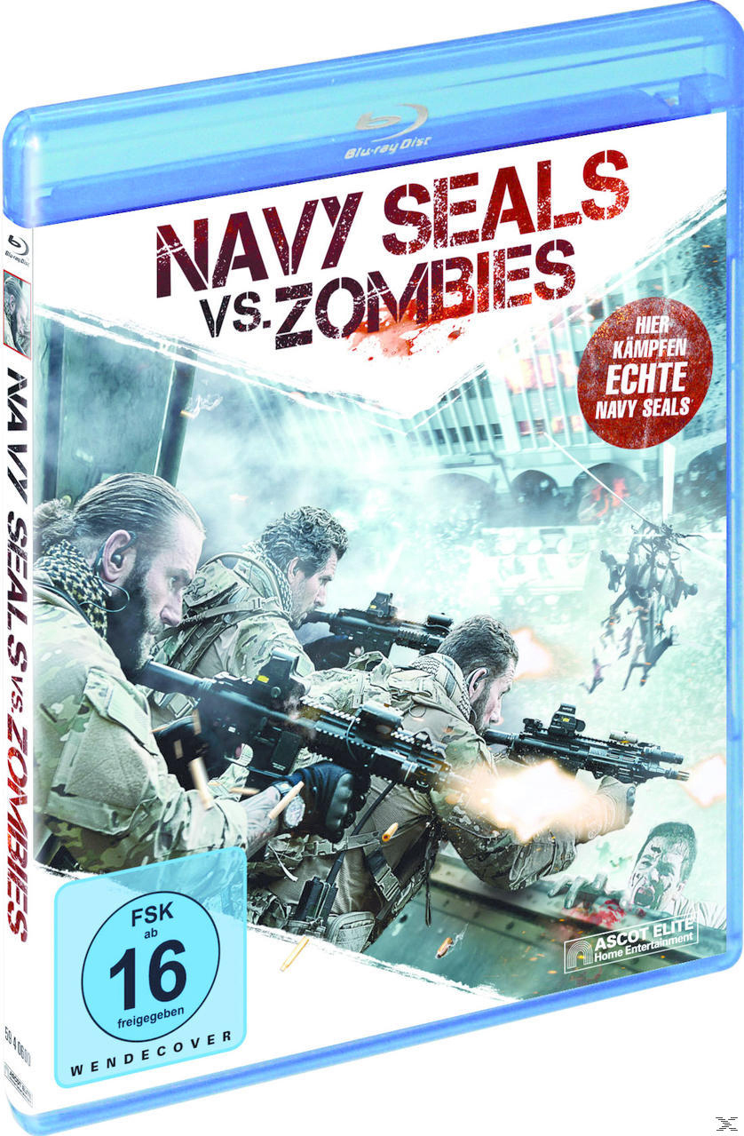 DVD-Cover: Navy Seals vs. Zombies. Soldaten zielen mit Waffen. Blaue Disc-Hülle.