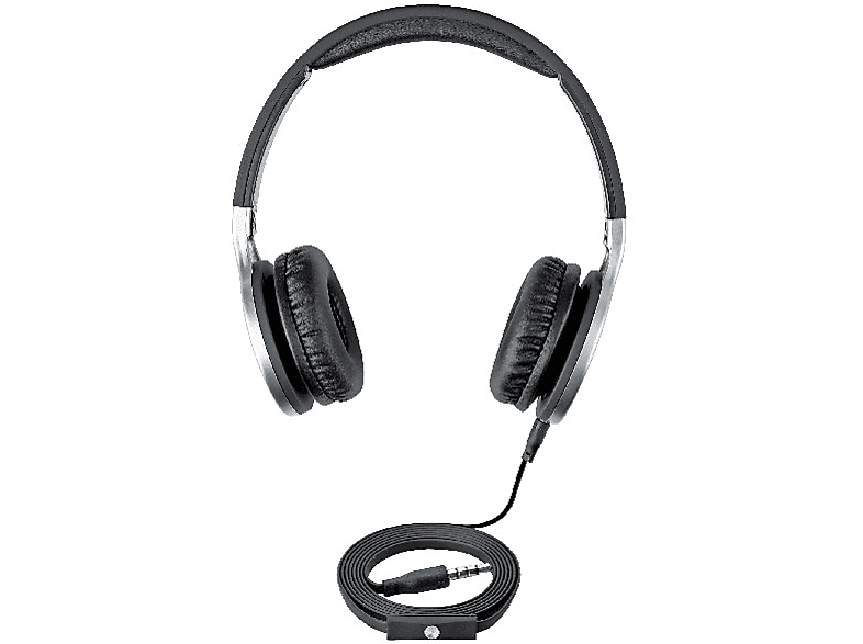 Auriculares - ISY IHP-1600, De diadema, Con cable, Control volumen, Negro y Gris
