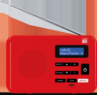 TECHNISAT radio B2 Berlin Edition Digitalradio, digital, DAB+, DAB, FM, Rot