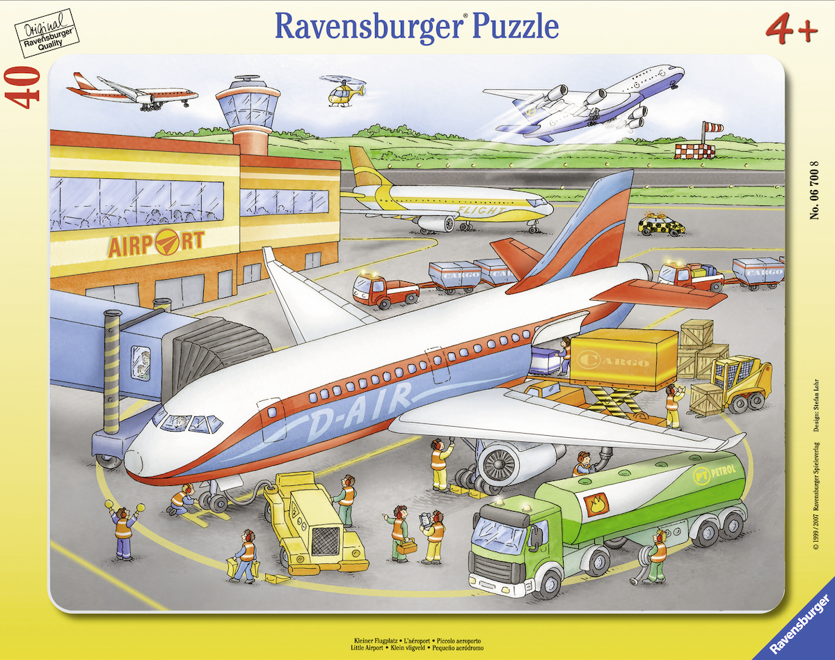 RAVENSBURGER Kinderpuzzle Flugplatz - Kleiner Mehrfarbig Puzzle