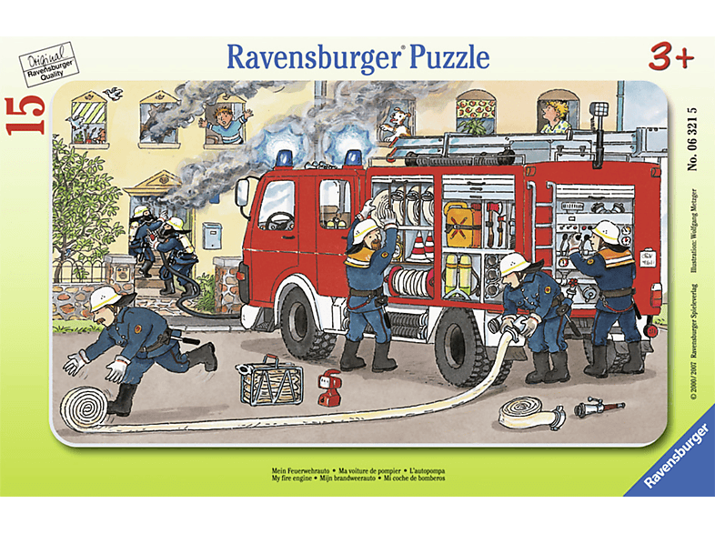 RAVENSBURGER Kinderpuzzle - Mein Feuerwehrauto Puzzle | bis 500 Teile
