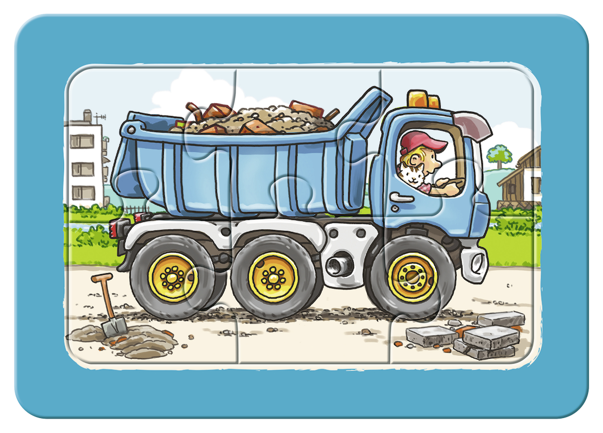 RAVENSBURGER Kinderpuzzle - Bagger, Traktor und Kipplader Puzzle