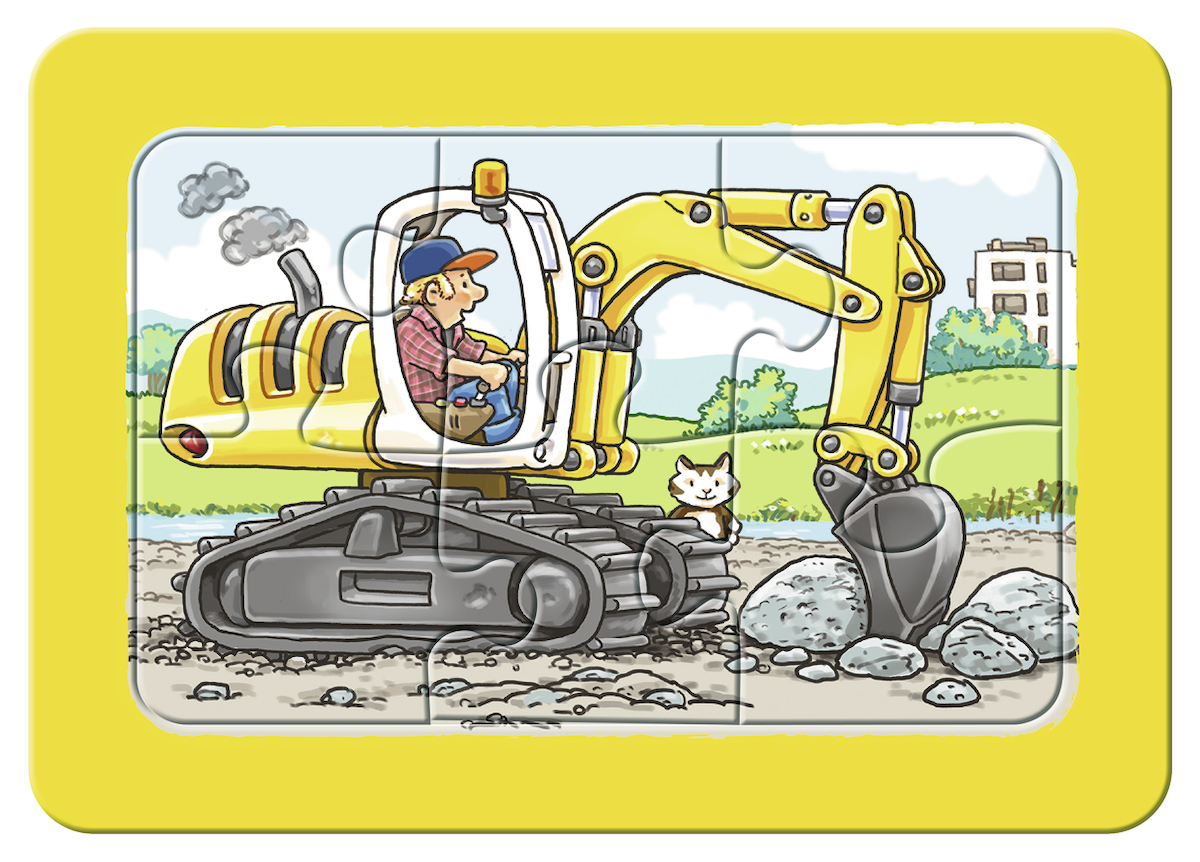 Kinderpuzzle Mehrfarbig - Traktor RAVENSBURGER Bagger, Kipplader und Puzzle