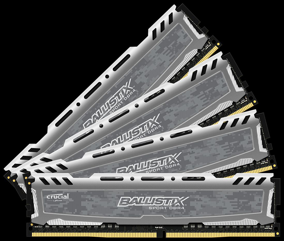 BALLISTIX Ballistix Sport LT 16GB Kit DDR4 4GBx4 2400 DIMM 288pin grey Arbeitsspeicher 16 GB DDR4