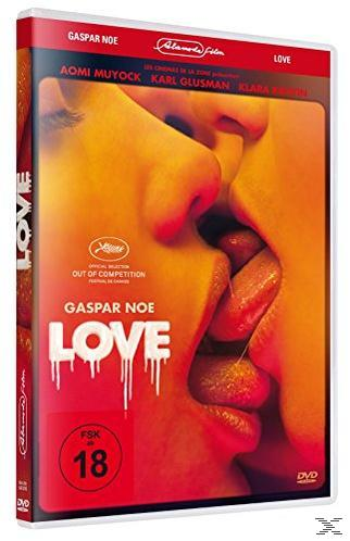 DVD-Cover mit küssendem Paar, dem Wort 'LOVE' in großen Buchstaben und einer 'FSK 18'-Bewertung.