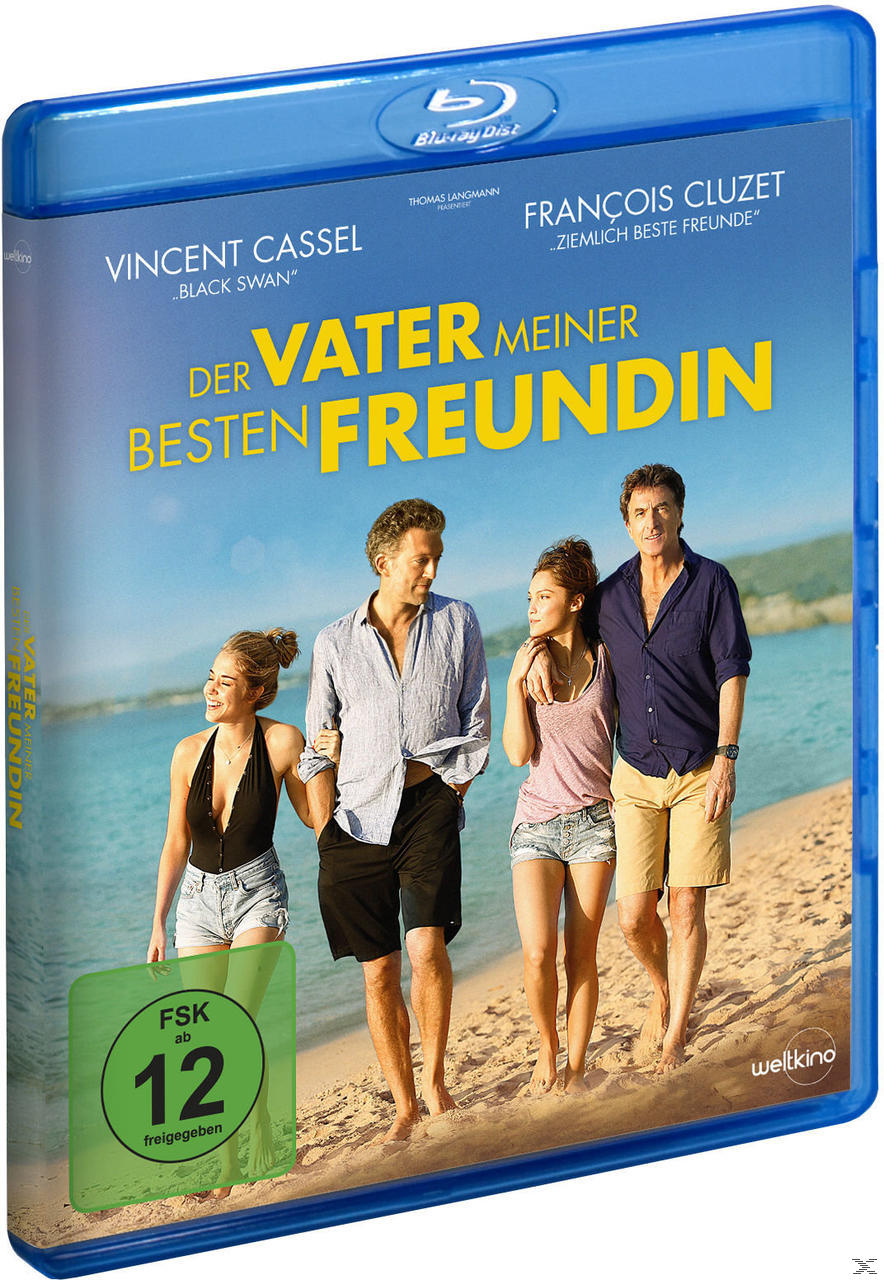 Blu-ray-Filmcover mit vier Personen am Strand. Der Titel ist auf Deutsch: Der Vater meiner besten Freundin.
