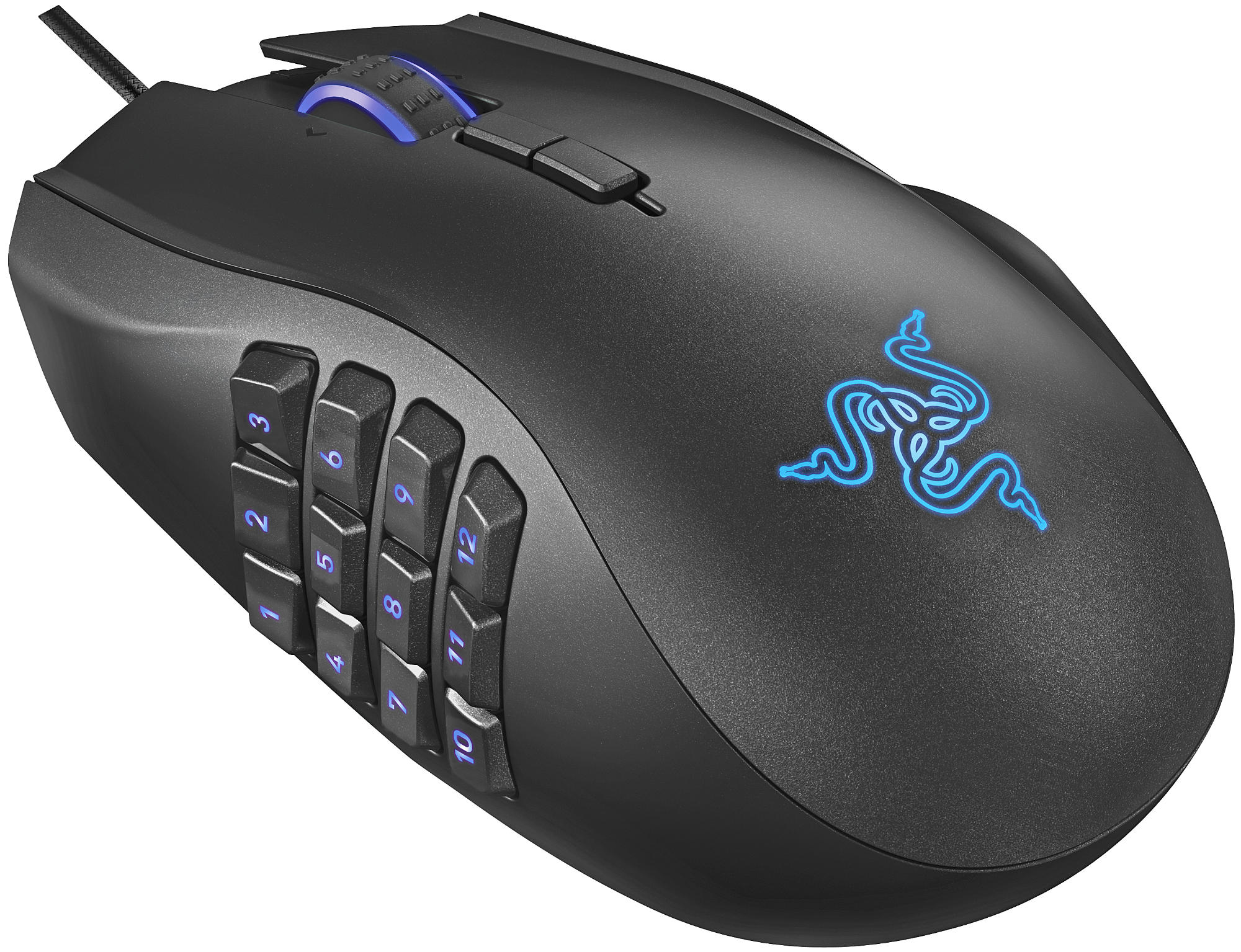 Ratón gaming - Razer NAGA CHROMA, 1600DPI, USB, Laser, mano derecha, Negro