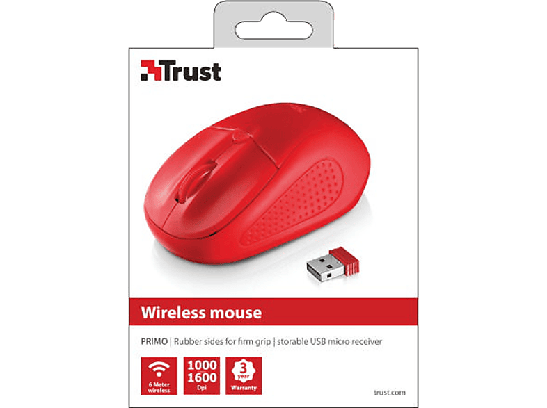 TRUST 20787 Primo Kablosuz Mouse Kırmızı_4