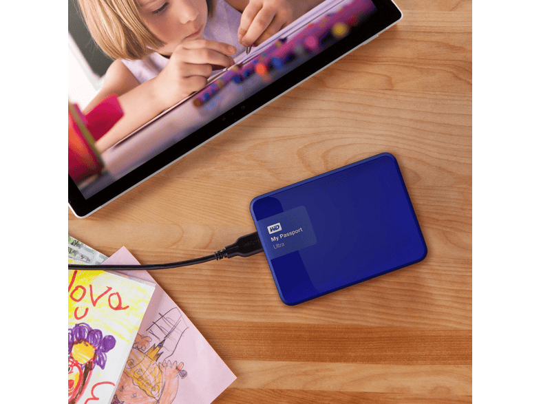 WD MY Passport Ultra 2TB 2,5 inç USB 3.0 Mavi Taşınabilir Disk