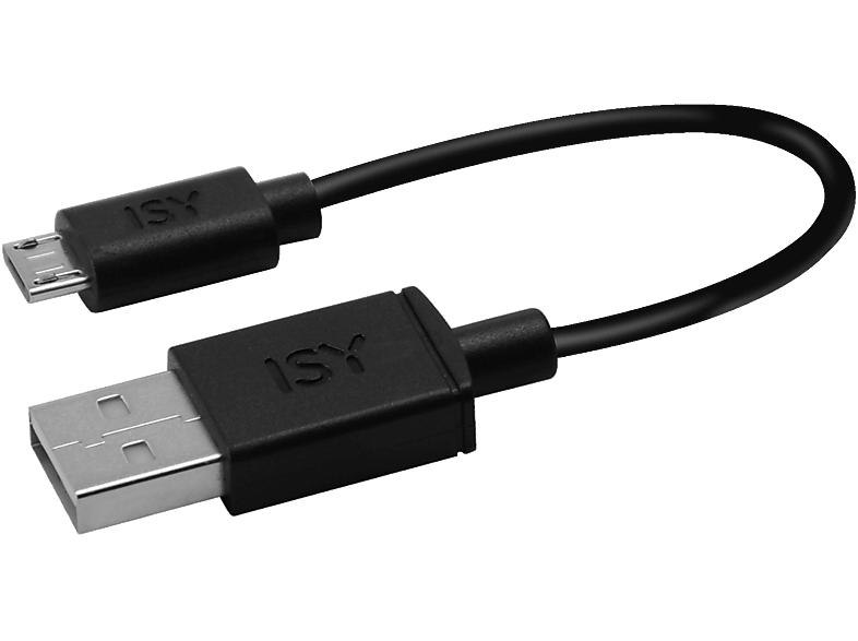 ISY microUSB - USB-kabel 15 cm Zwart (IUC-1002)