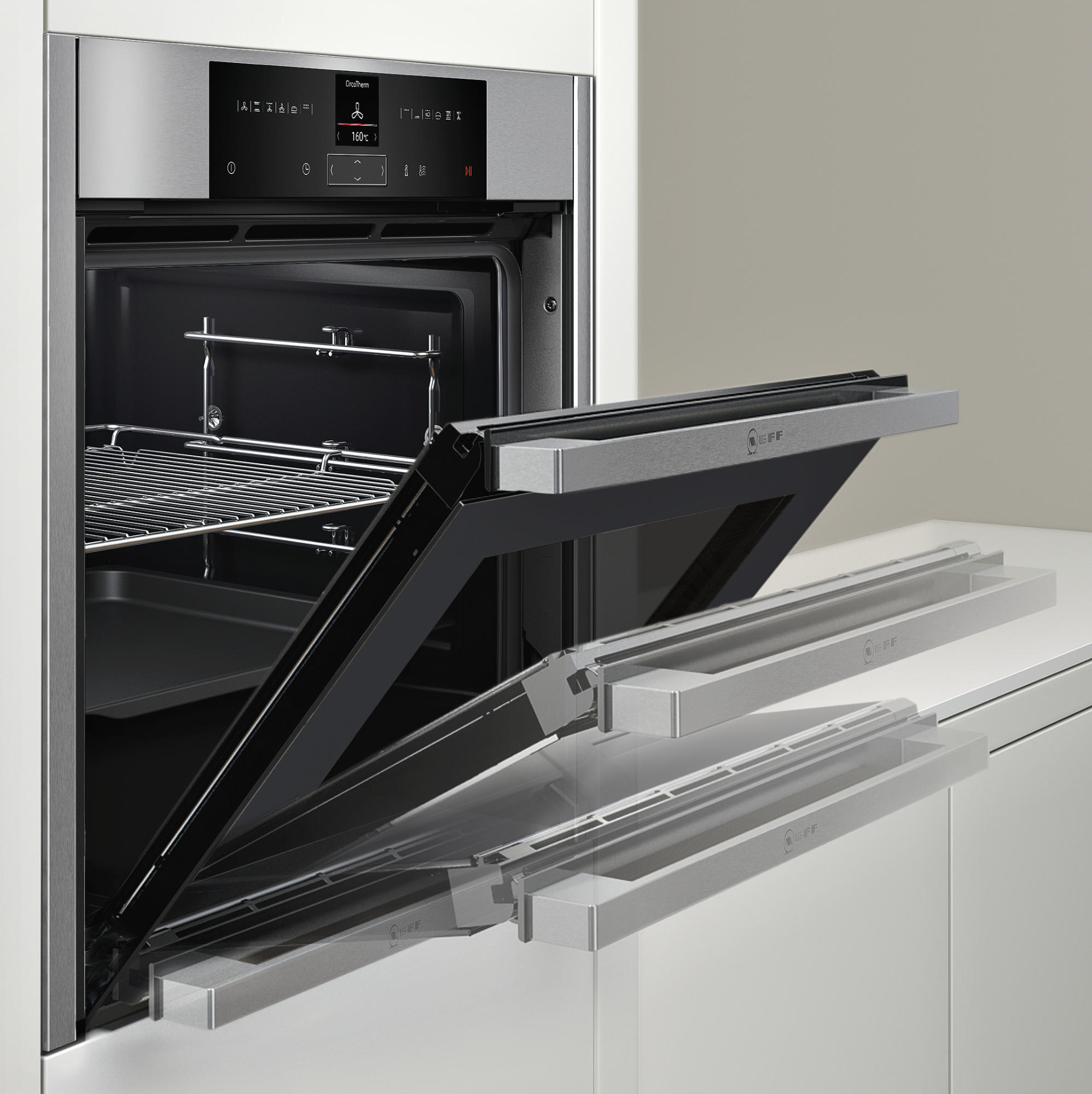 NEFF B55CR22N0, Einbaubackofen (Einbaugerät, 71 l, 596 mm breit), Slide&Hide