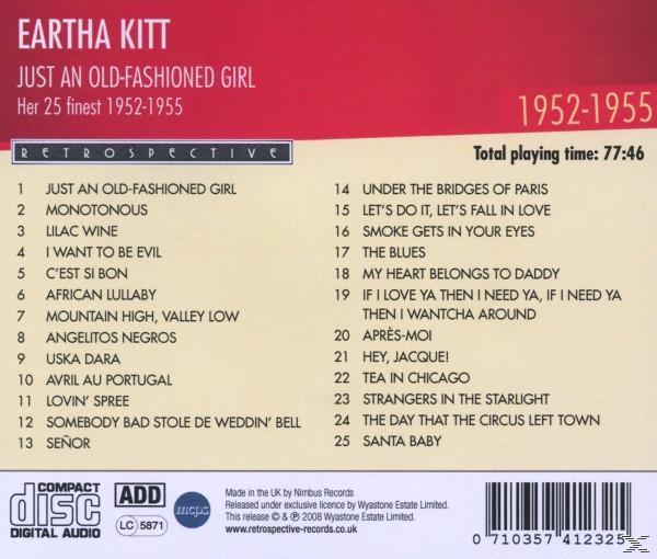 CD-Cover mit Titelliste von Eartha Kitt, Retro-Design.