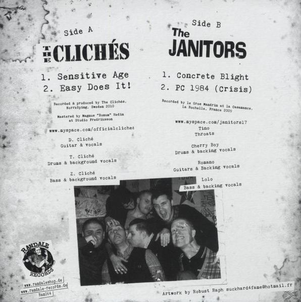 The Janitors, The Cliches - Split 7inch LP  - (Vinyl)