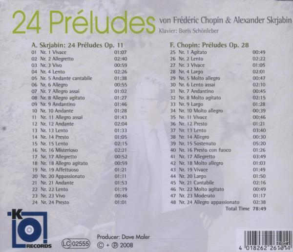 Boris Schoenleber - 24 Preludes  - (CD)