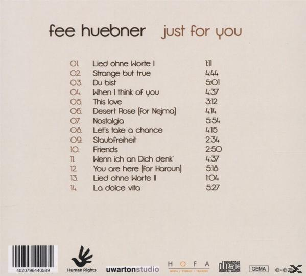 Fee Huebner - Just for you  - (CD)