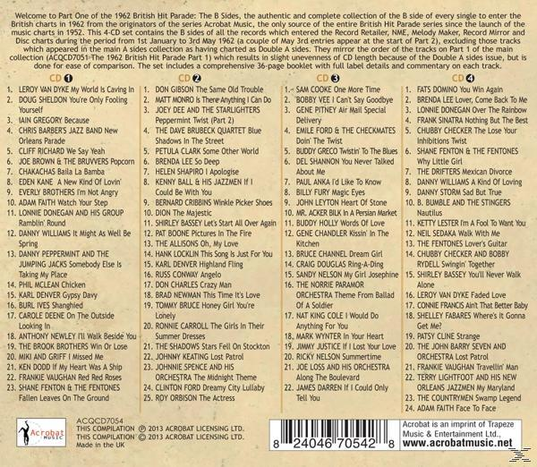 VARIOUS - The 1962 British Hit Parade:B Sides P.1: Jan.-May  - (CD)