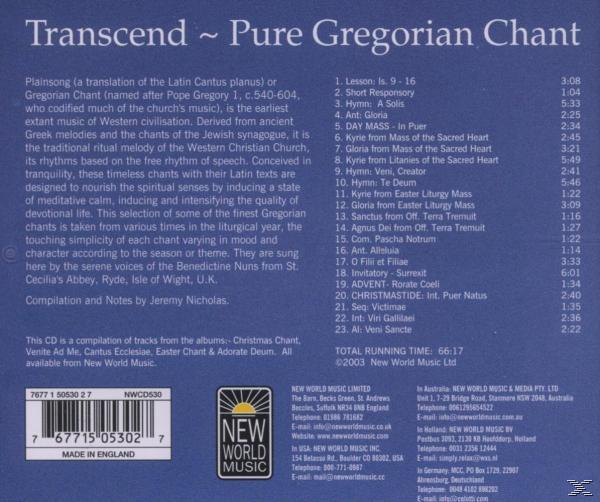 Pure Gregorian Chant - Transcend  - (CD)