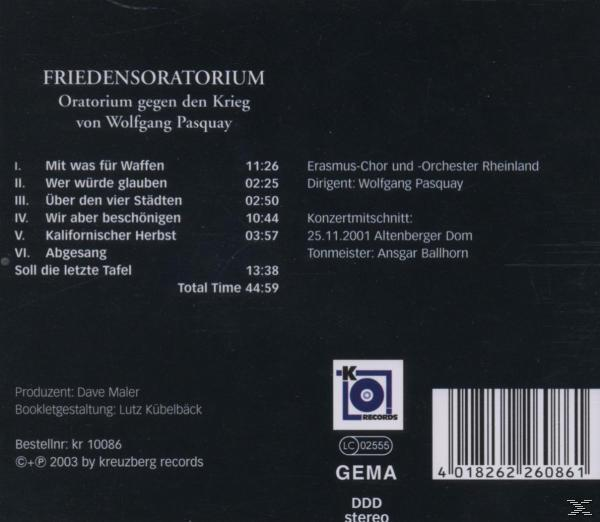 Wolfgang Pasquay - Friedensoratorium  - (CD)