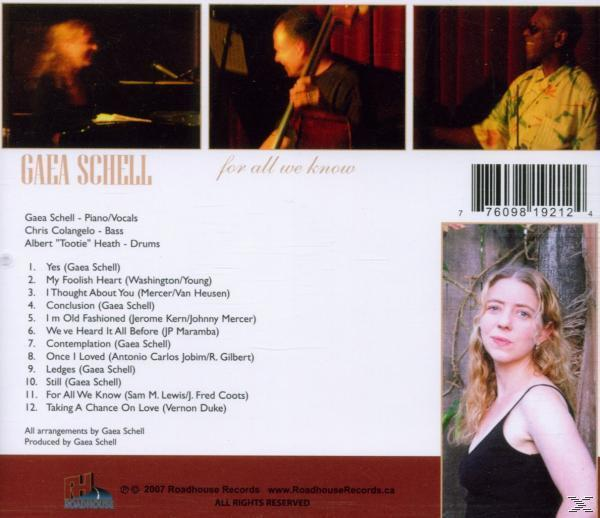 Gaea Trio Schell - For All We Know  - (CD)