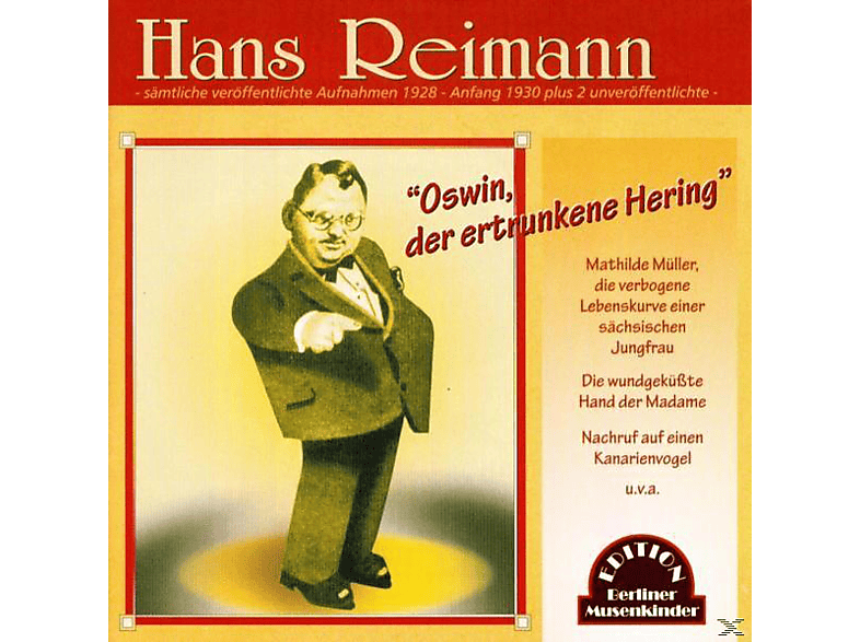 Der Ertrunkene Reimann Hering - (CD) - Hans Oswin,