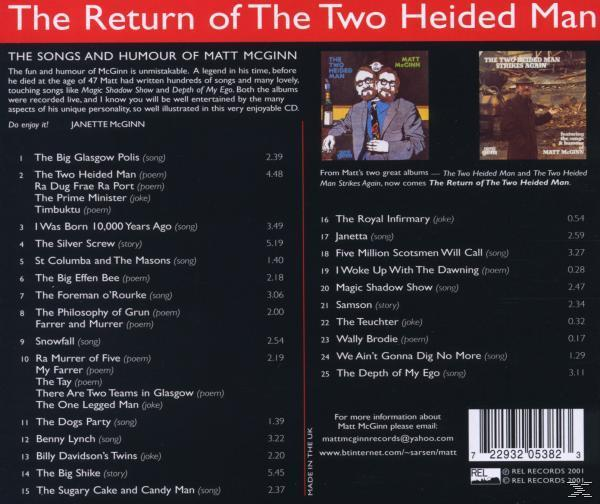 Matt Mcginn - The Return Of The Two Heided Man  - (CD)