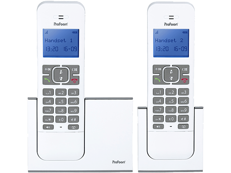 PROFOON Draadloze telefoon PDX-8420 WT/TE Duo