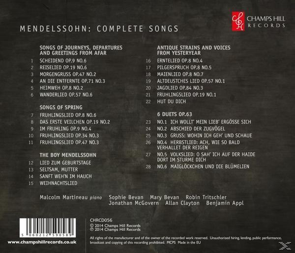 VARIOUS - Mendelssohn: Complete Songs  - (CD)