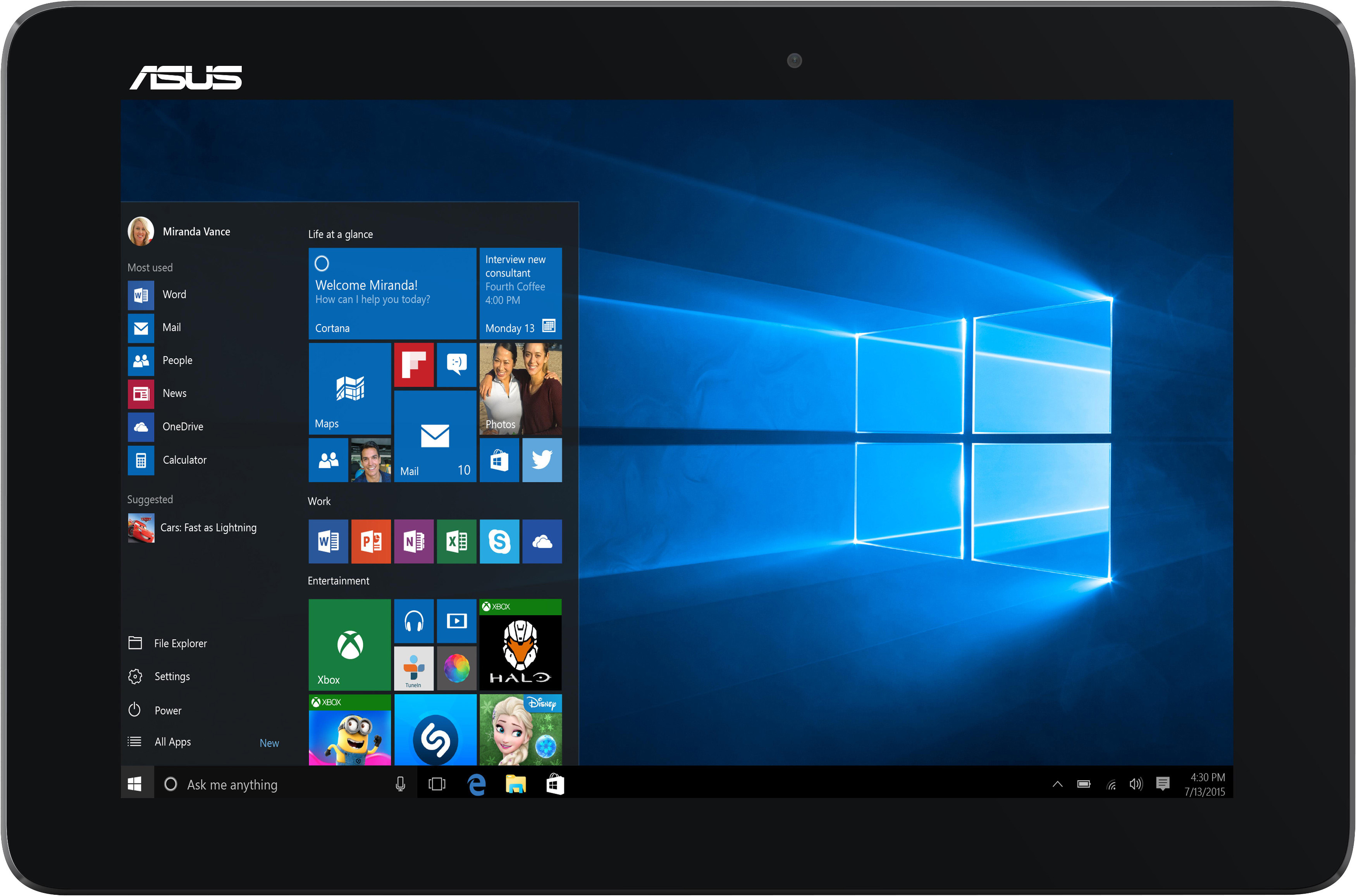 ASUS T100HA-FU003T - 10,1 Zoll - Intel® Atom® x5-Z8500 - 2 GB - 128 GB - Intel® HD Graphics - Windows 10 (64 Bit)