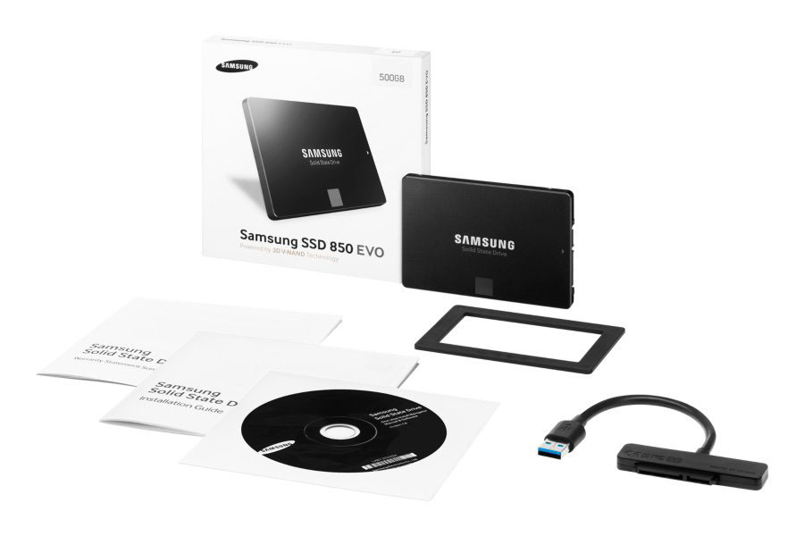 SAMSUNG 850 EVO Starter Kit Festplatte, 500 GB SSD SATA 6 Gbps, 2,5 Zoll, intern
