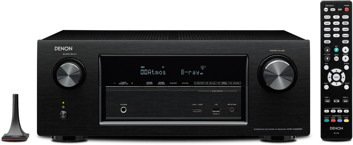 DENON AVR-X3200W AV-Receiver (7.2 Kanäle, 180 Watt pro Kanal, Schwarz)