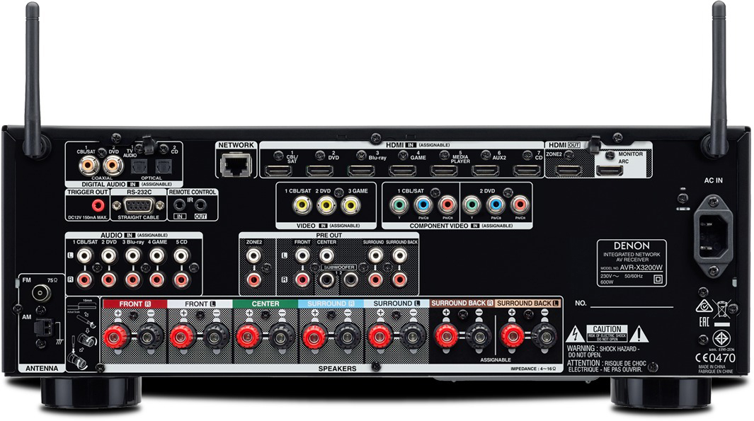 DENON AVR-X3200W AV-Receiver (7.2 Kanäle, 180 Watt pro Kanal, Schwarz)