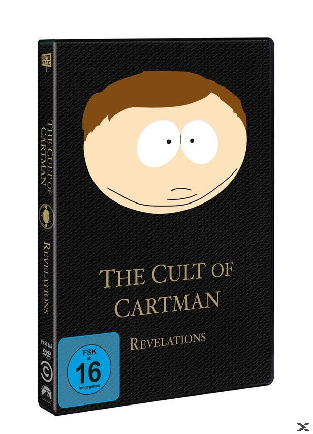 DVD-Hülle für The Cult of Cartman. Zeigt Cartmans Gesicht auf schwarzem Hintergrund mit weißem Text.