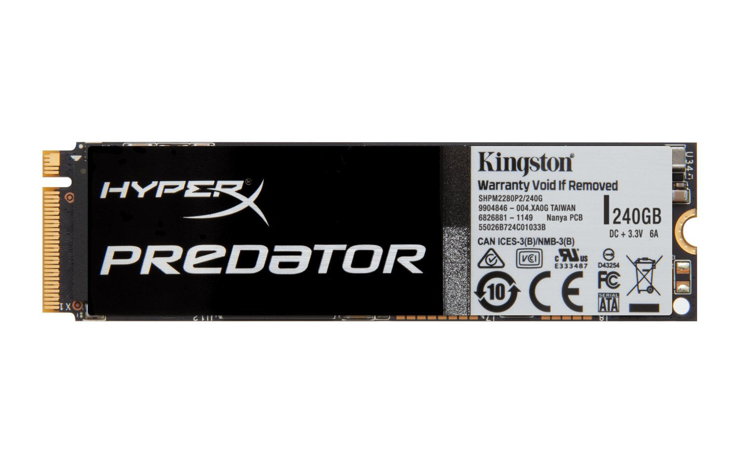 KINGSTON HyperX Predator 240GB X4 M.2 PCIe SSD SHPM2280P2H/240G (1400MB/s Okuma ve 600MB/s Yazma Hızı)