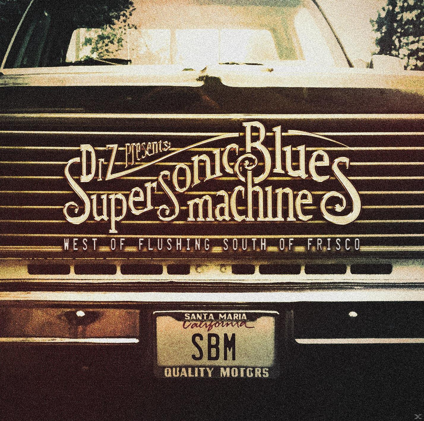 Album borító autóráccsal. A rácson a szöveg: 'Supersonic Blues Machine' és más szöveg.