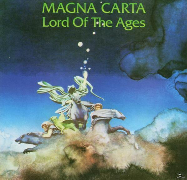 Album borító, 'Magna Carta Lord Of The Ages'. A jelenet lovas alakokat mutat felhőkben.